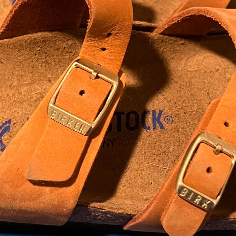 Brand new without box or tags Birkenstock Francas oiled leather in burnt orange